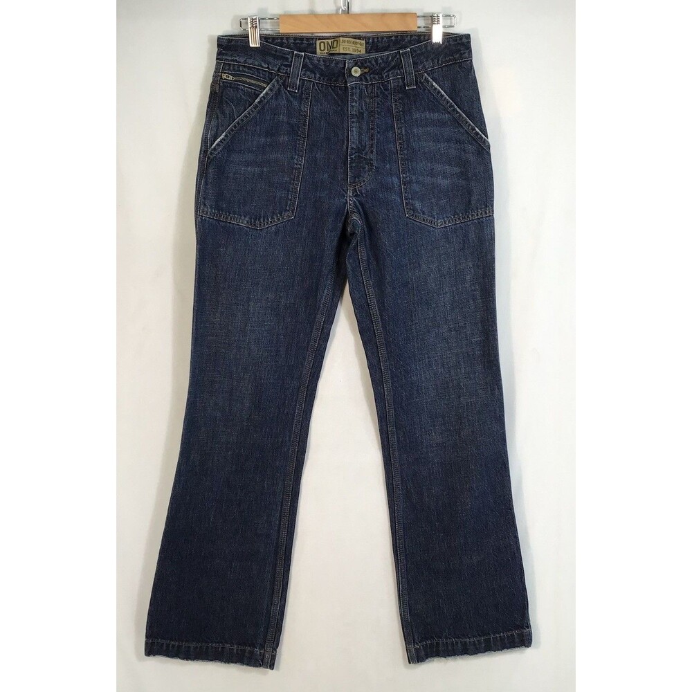 VTG Old Navy Denim OND Jeans Women's 32 x 34 Low Rise Boot Cut Light Distressing